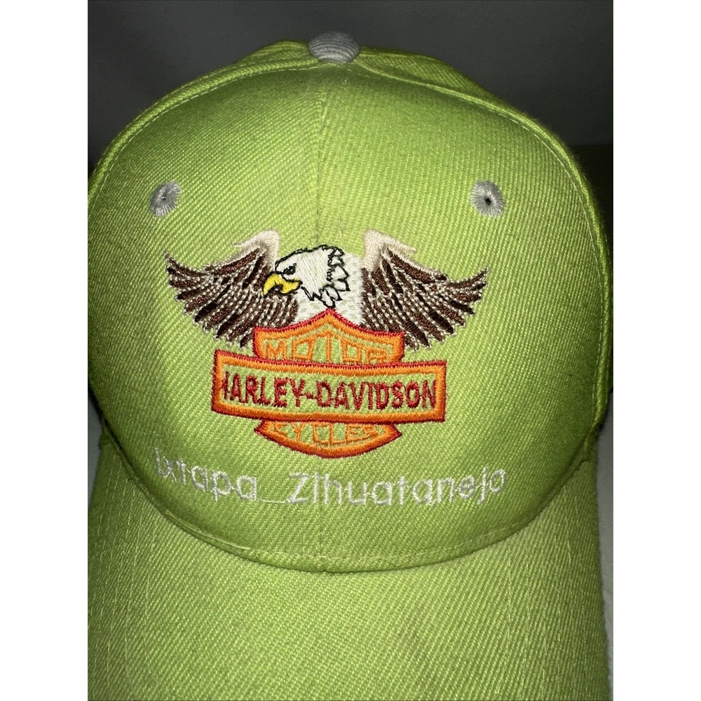 Harley Davidson Motorcycle Ixtapa Orange Gold Cap HD Eagle Emblem Hat Biker READ - Picture 2 of 13